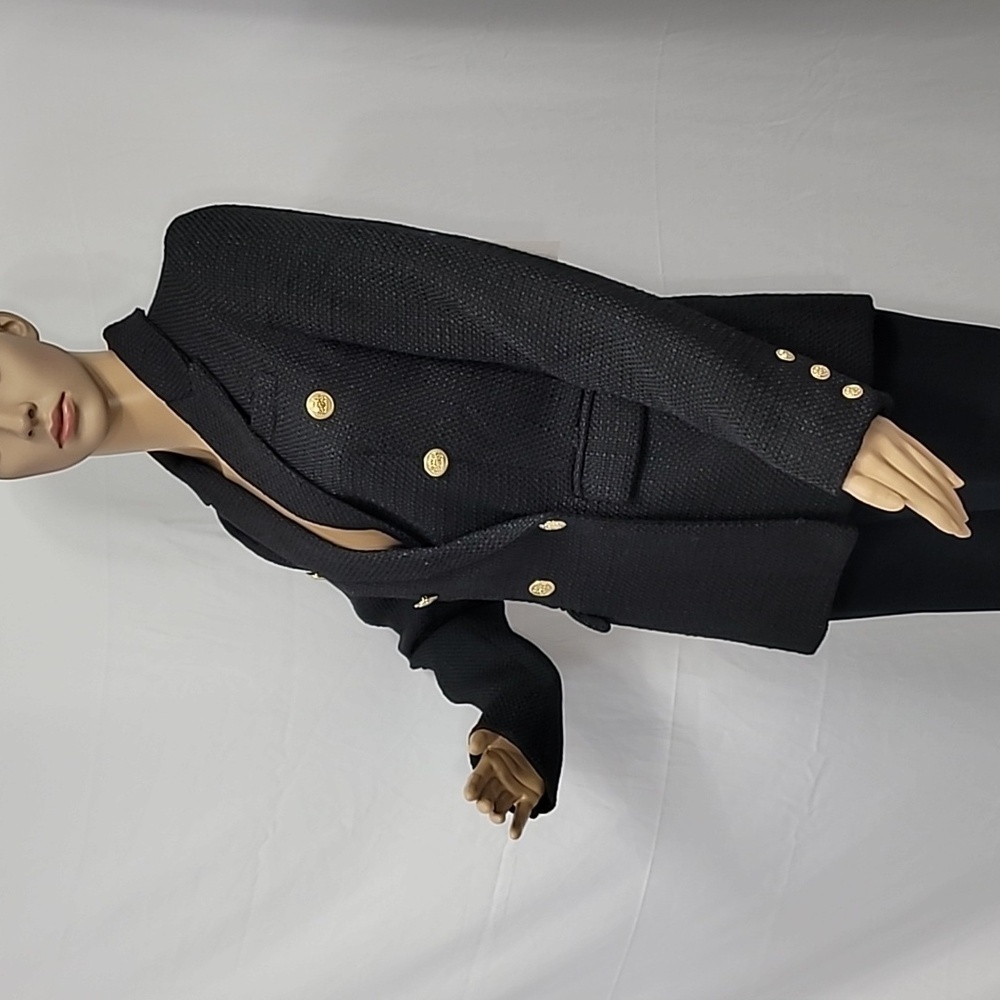 Ellen Tracy Black Double Breasted Boucle Blazer - Picture 10 of 13